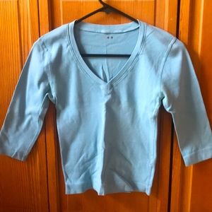 V neck, 3/4 sleeve cotton top